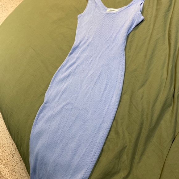 SOLD ReVamped Blue Knit Dress - Picture 2 of 4